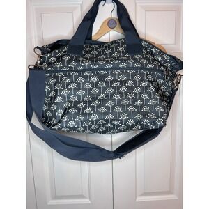 Lotta Jansdotter Everyday Blue &‎ White Expandable Travel/Craft Tote Bag